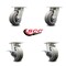 Service Caster 5 Inch Kingpinless Thermoplastic Rubber Wheel Swivel Caster Set with 2 Brakes SCC-KP30S520-TPRRF-2-SLB-2 - alternate 7